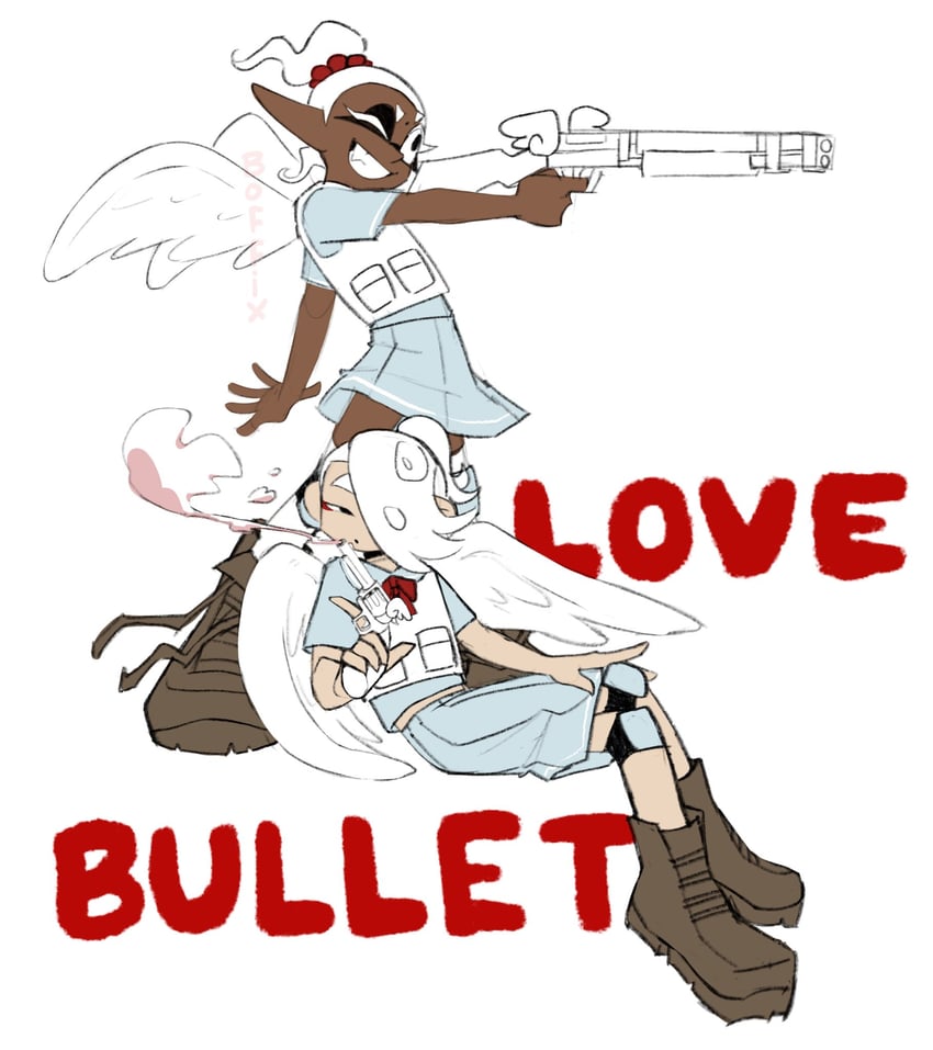 shiver and frye (splatoon and 2 more) drawn by boffix