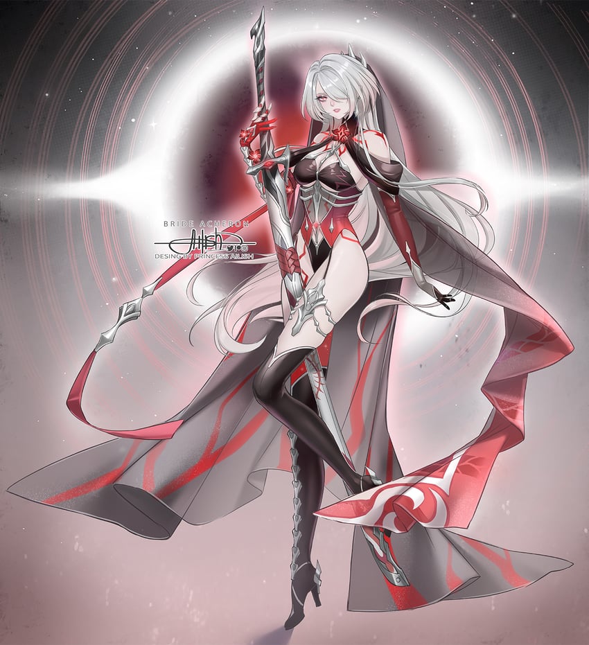 acheron (honkai and 1 more) drawn by princess_ailish