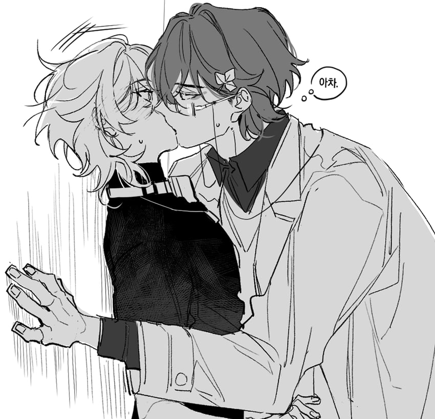 aventurine and dr. ratio (honkai and 1 more) drawn by rechu2300