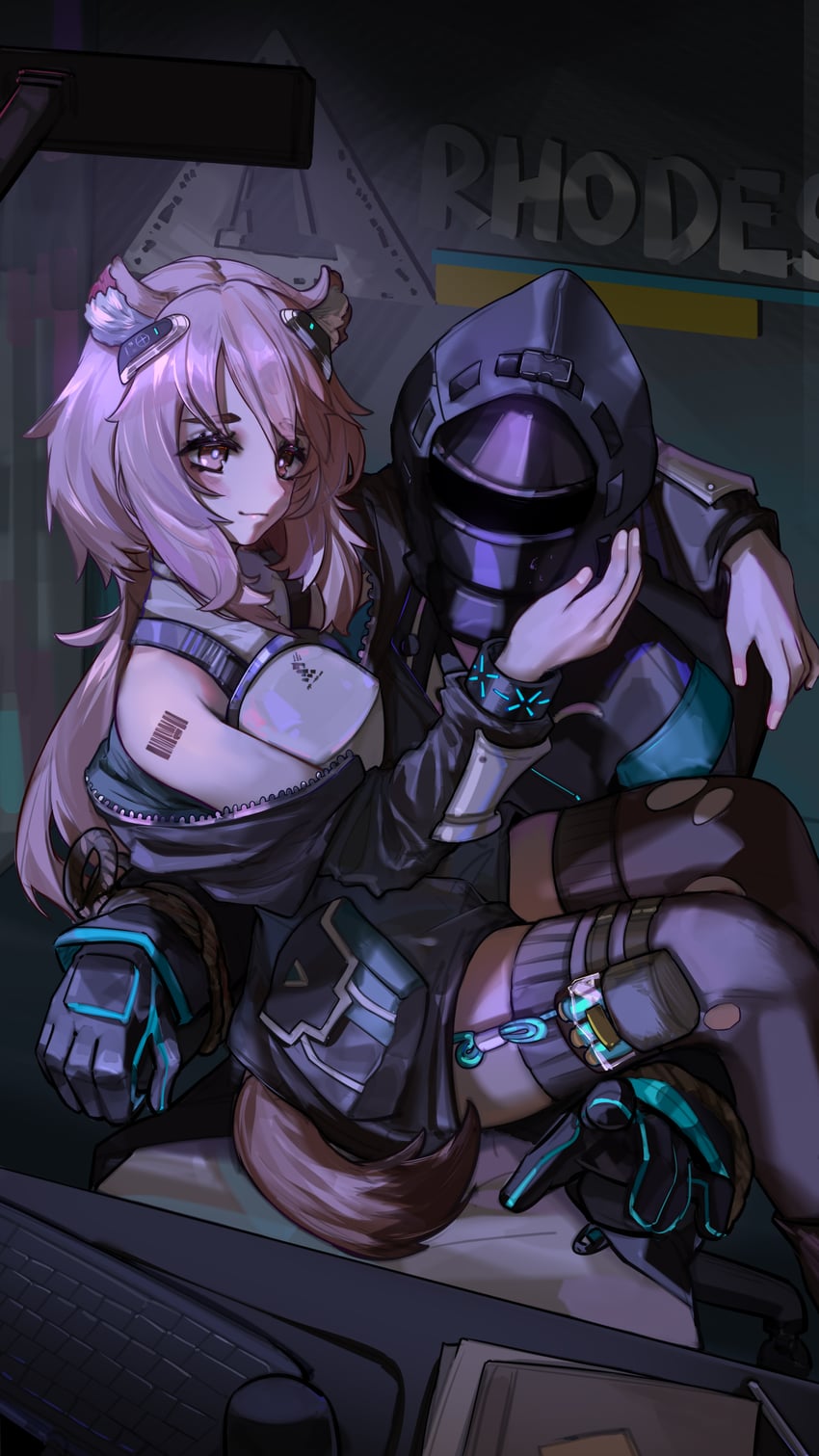 doctor and gravel (arknights) drawn by kourou_(kouroukun)