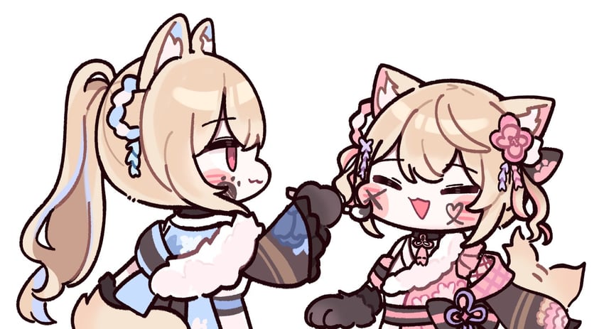 fuwawa abyssgard and mococo abyssgard (hololive and 1 more) drawn by mming_(mmingis18)
