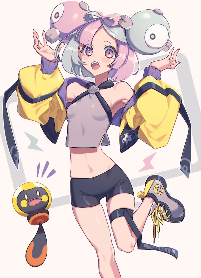 iono and tadbulb (pokemon and 1 more) drawn by miri_(cherryjelly)