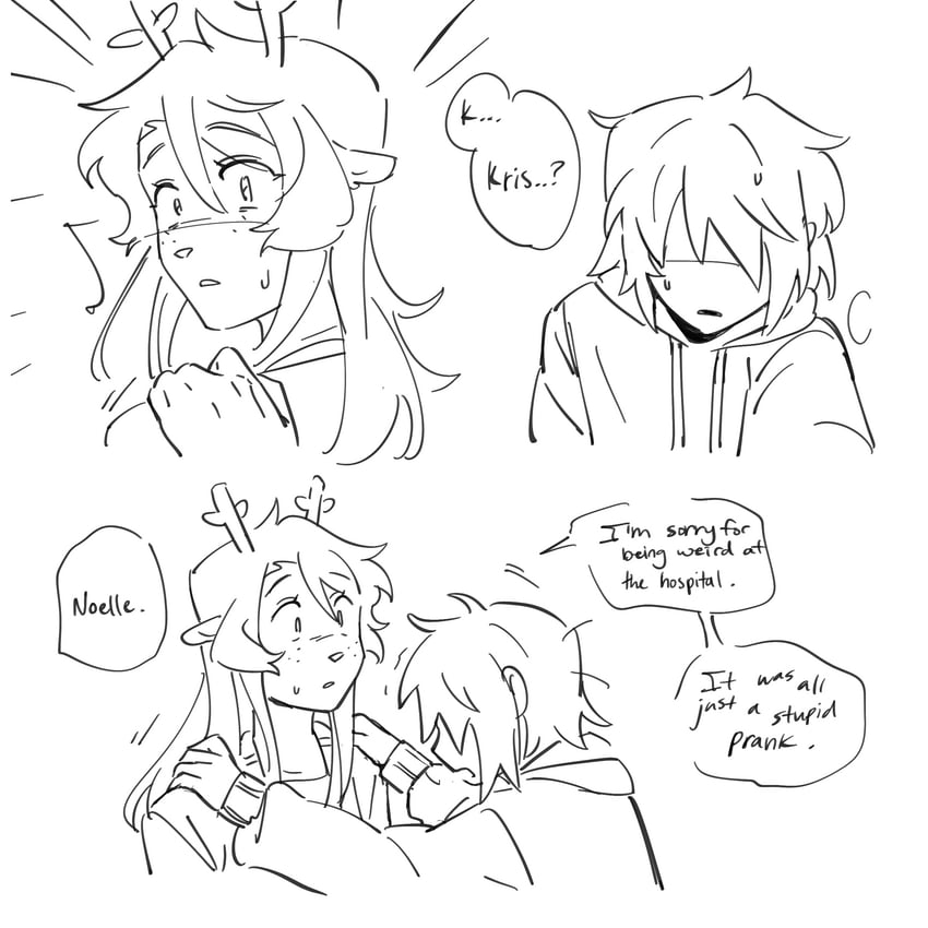 kris and noelle holiday (deltarune) drawn by goomyloid