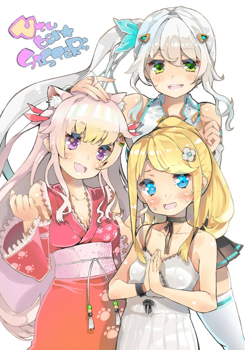hizuki miu, shironekotei nekosuke, and amatsuka kayano (indie virtual youtuber and 1 more) drawn by shikinyan