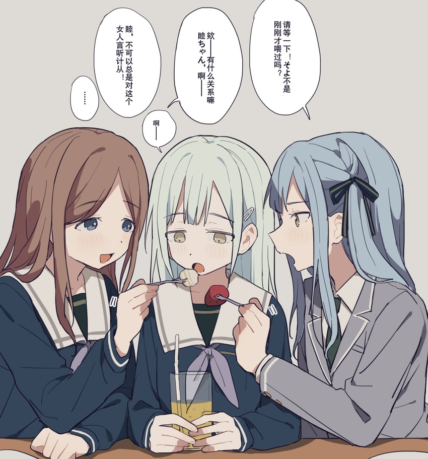togawa sakiko, nagasaki soyo, and wakaba mutsumi (bang dream! and 1 more) drawn by coldcat.