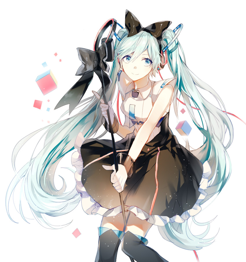 hatsune miku and magical mirai miku (vocaloid and 1 more) drawn by goodman_(modapi95)