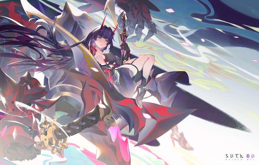 raiden mei (honkai and 1 more) drawn by tatatsu