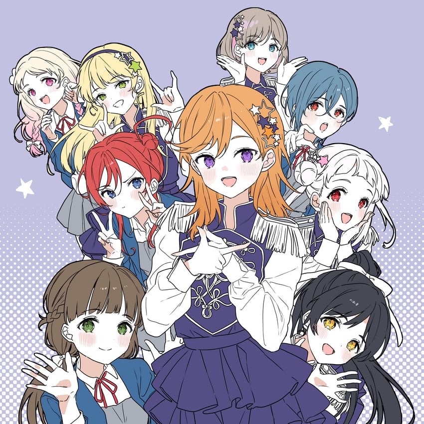shibuya kanon, heanna sumire, tang keke, arashi chisato, hazuki ren, and 4 more (love live! and 1 more) drawn by ban_(one_ban7241)