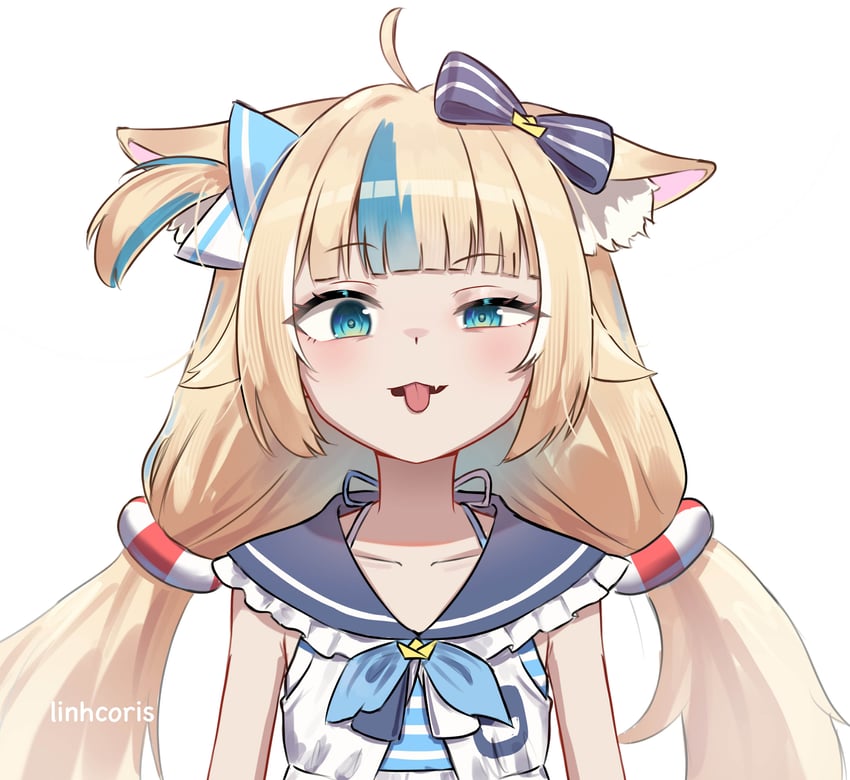 sameko saba (indie virtual youtuber) drawn by linhcoris