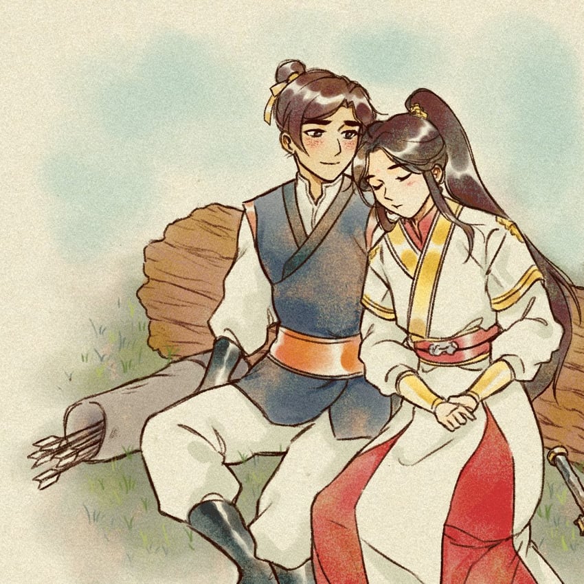 xie lian and feng xin (tianguan cifu) drawn by nekoning