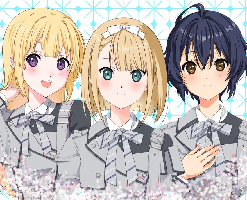 takigawa miu, saito nicole, and fujima sakura (22/7) drawn by nanairo_(nanairo227)