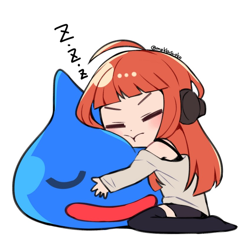 sakura futaba and slime (persona and 2 more) drawn by do_m_kaeru