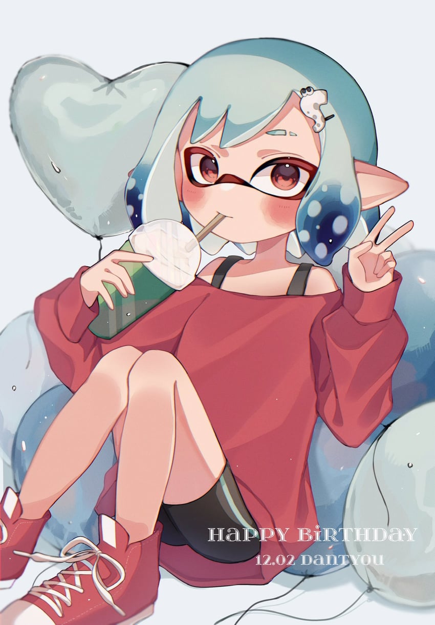inkling player character and inkling girl (splatoon and 1 more) drawn by yn_uo0