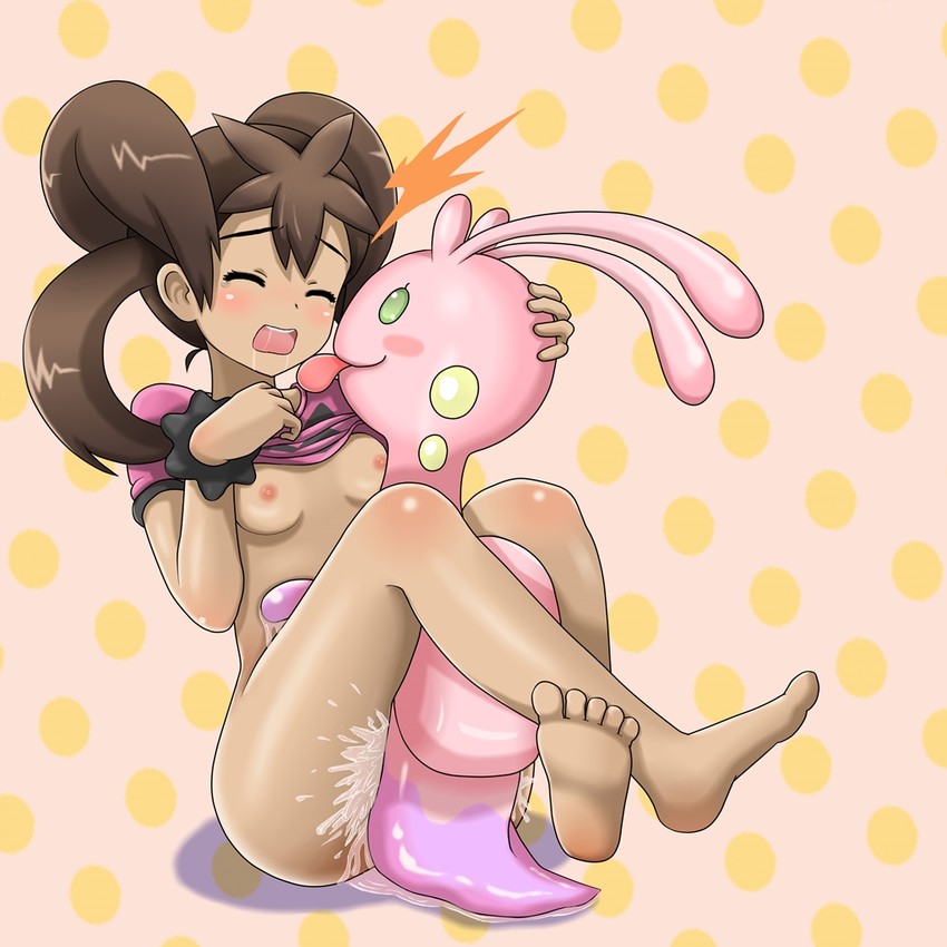 shauna and sliggoo (pokemon and 1 more) drawn by fataris
