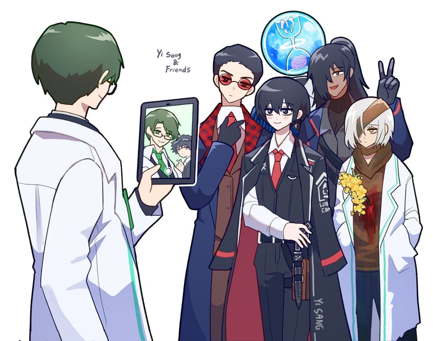 yi sang, dongbaek, dongrang, gubo, samjo, and 2 more (project moon and 1 more) drawn by gredell_elle