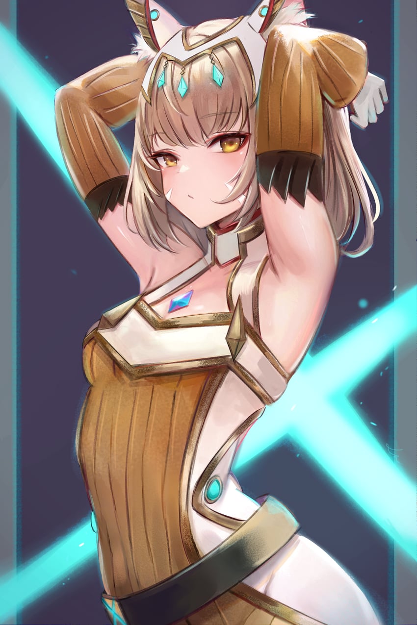 nia (xenoblade chronicles and 1 more) drawn by leonmandala