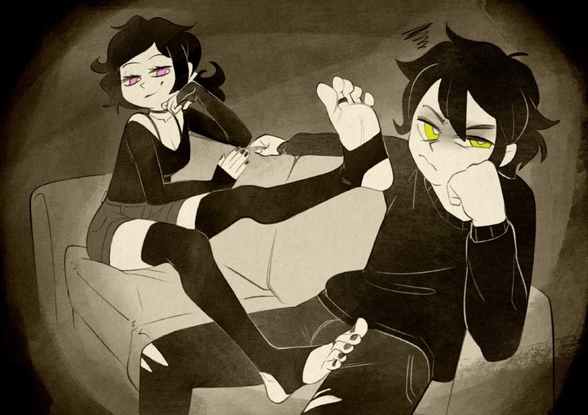 ashley graves and andrew graves (the coffin of andy and leyley) drawn by xu53r