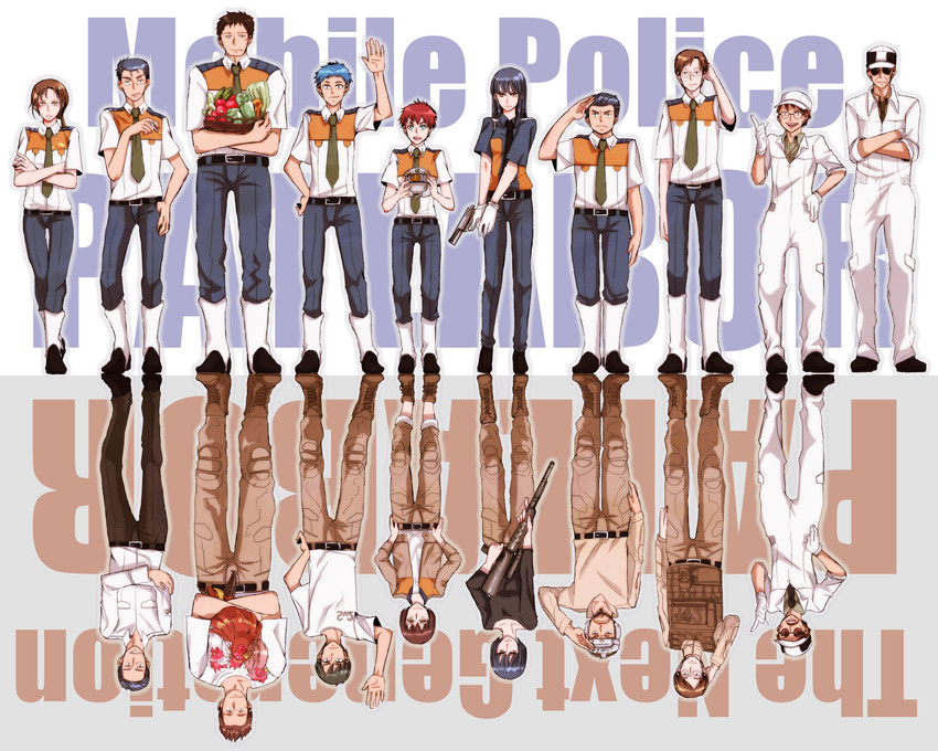 izumi noa, shinohara asuma, gotou kiichi, nagumo shinobu, kanuka clancy, and 12 more (kidou keisatsu patlabor and 1 more) drawn by asuka_(junerabitts)