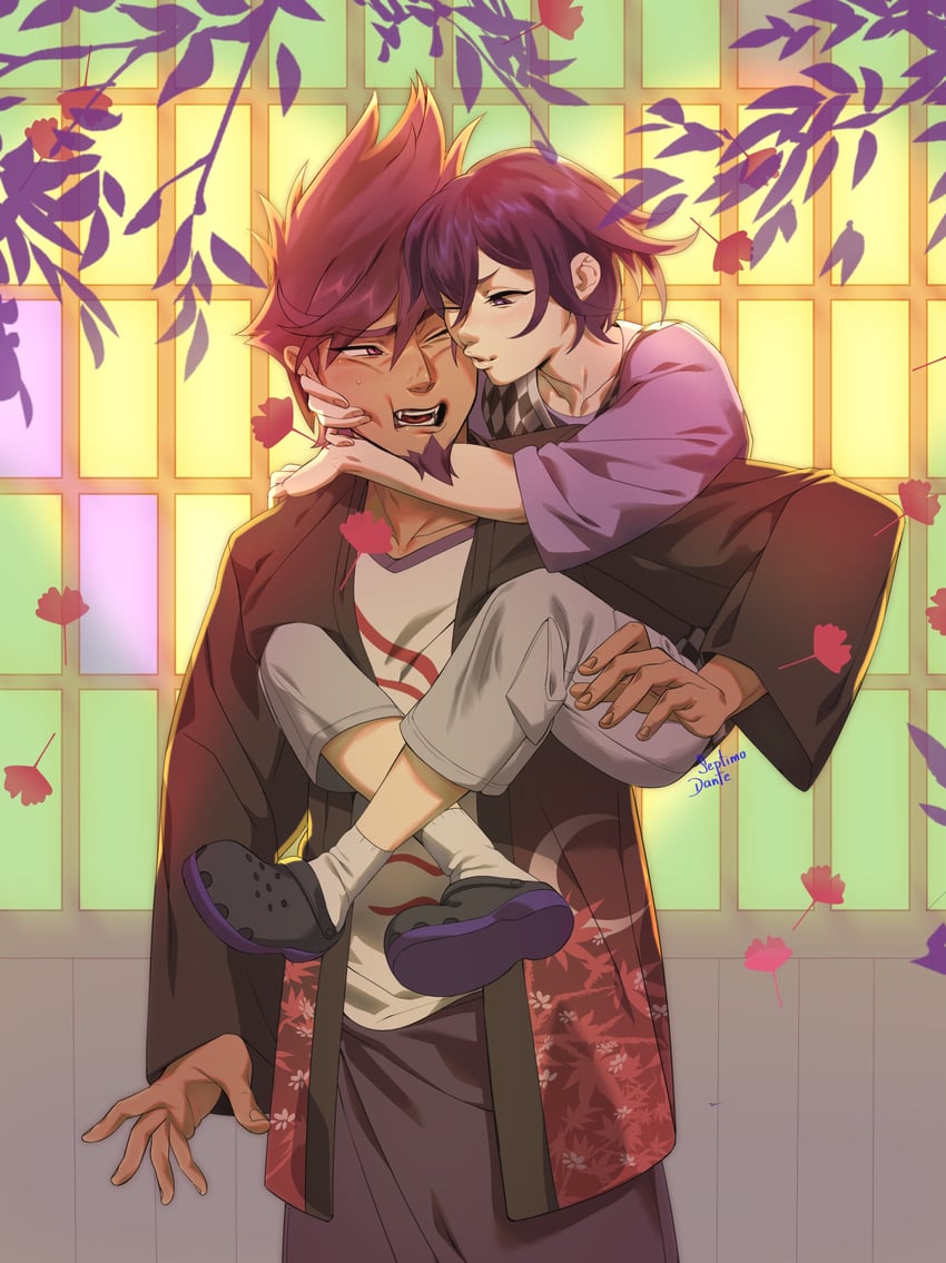 oma kokichi and momota kaito (danganronpa and 1 more) drawn by septimo_dante