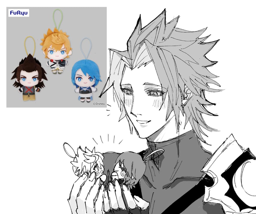 aqua, ventus, and terra (kingdom hearts and 1 more) drawn by mtr_dayoo