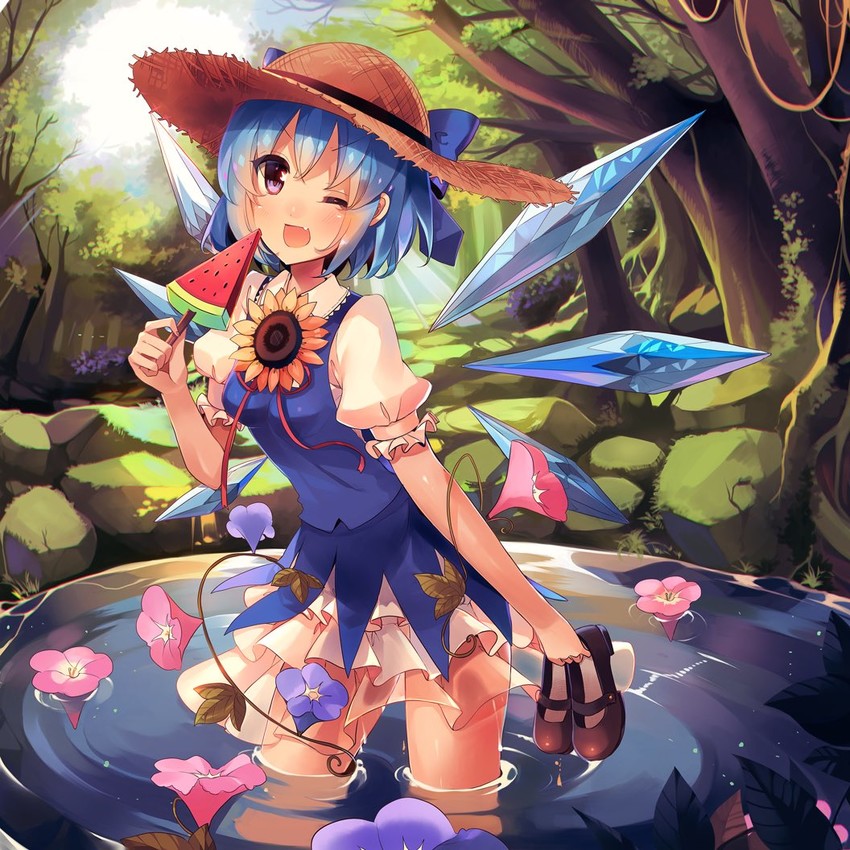 cirno and tanned cirno (touhou and 1 more) drawn by kirero