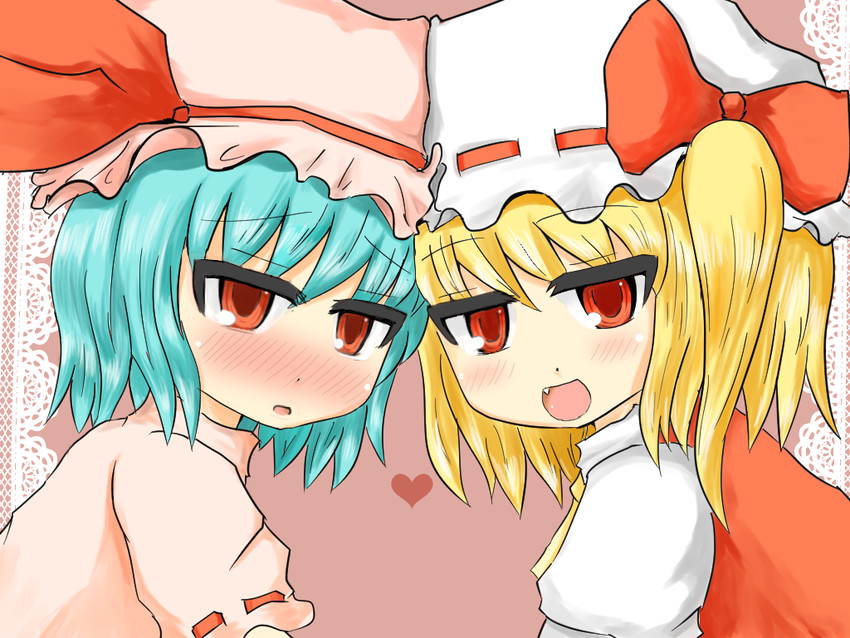 remilia scarlet and flandre scarlet (touhou) drawn by assault_(kishuuhei)
