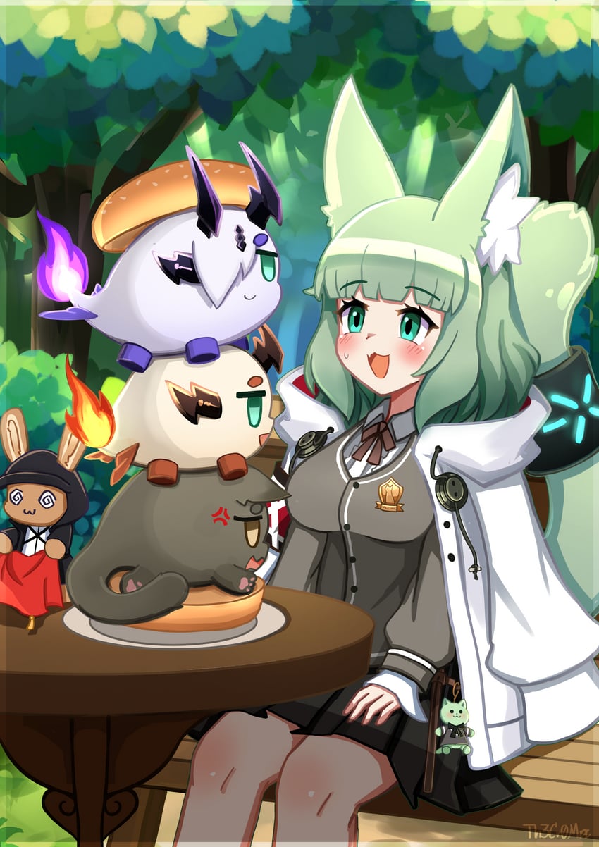 doctor, reed, harmonie, necrass, and mandragora (arknights) drawn by th3cr0ma