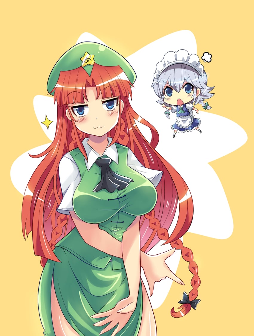 izayoi sakuya and hong meiling (touhou) drawn by colonel_aki