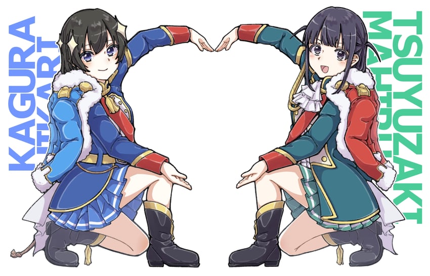 tsuyuzaki mahiru and kagura hikari (shoujo kageki revue starlight) drawn by daua_history
