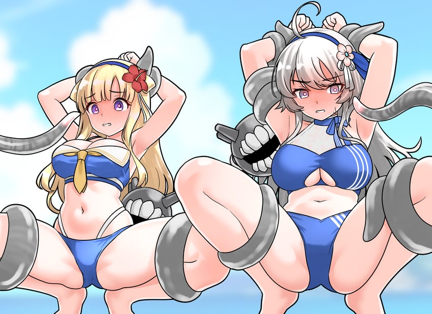 fletcher, enemy naval mine, washington, and fletcher mk ii (kantai collection) drawn by furaggu_(frag_0416)