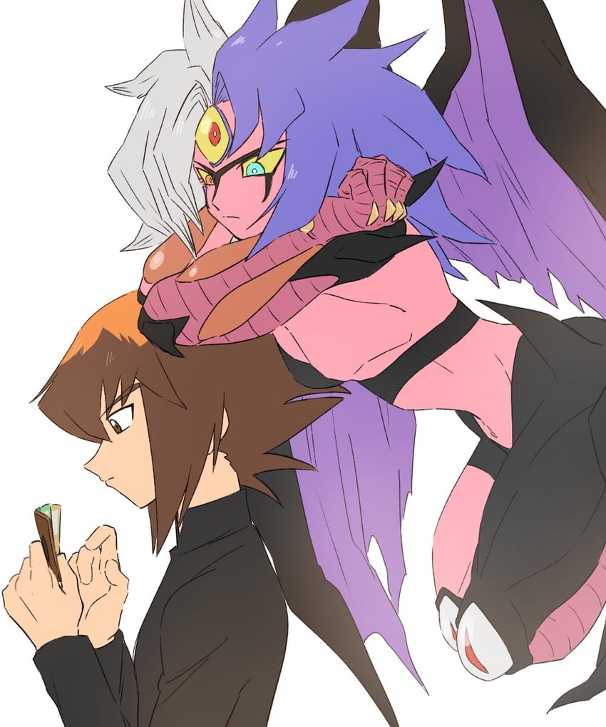 yuki judai and yubel (yu-gi-oh! and 1 more) drawn by owk_vs