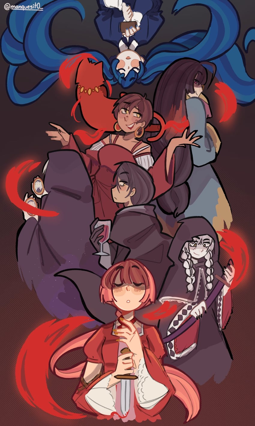 hatsune miku, meiko, nekomura iroha, clockworker's doll, irina clockworker, and 6 more (vocaloid and 2 more) drawn by manque