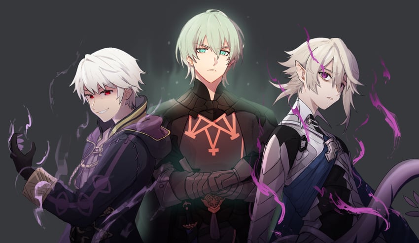 male robin, male byleth, and male corrin (fire emblem and 5 more) drawn by lumbbyz