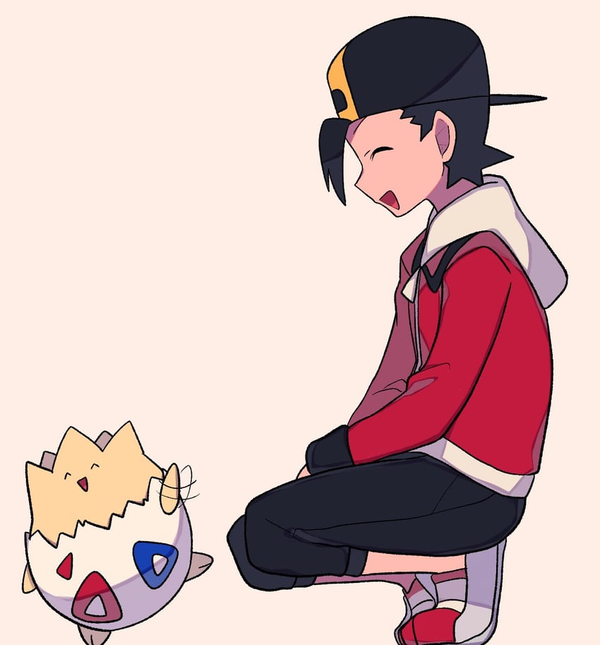 ethan and togepi (pokemon and 1 more) drawn by tyako_089