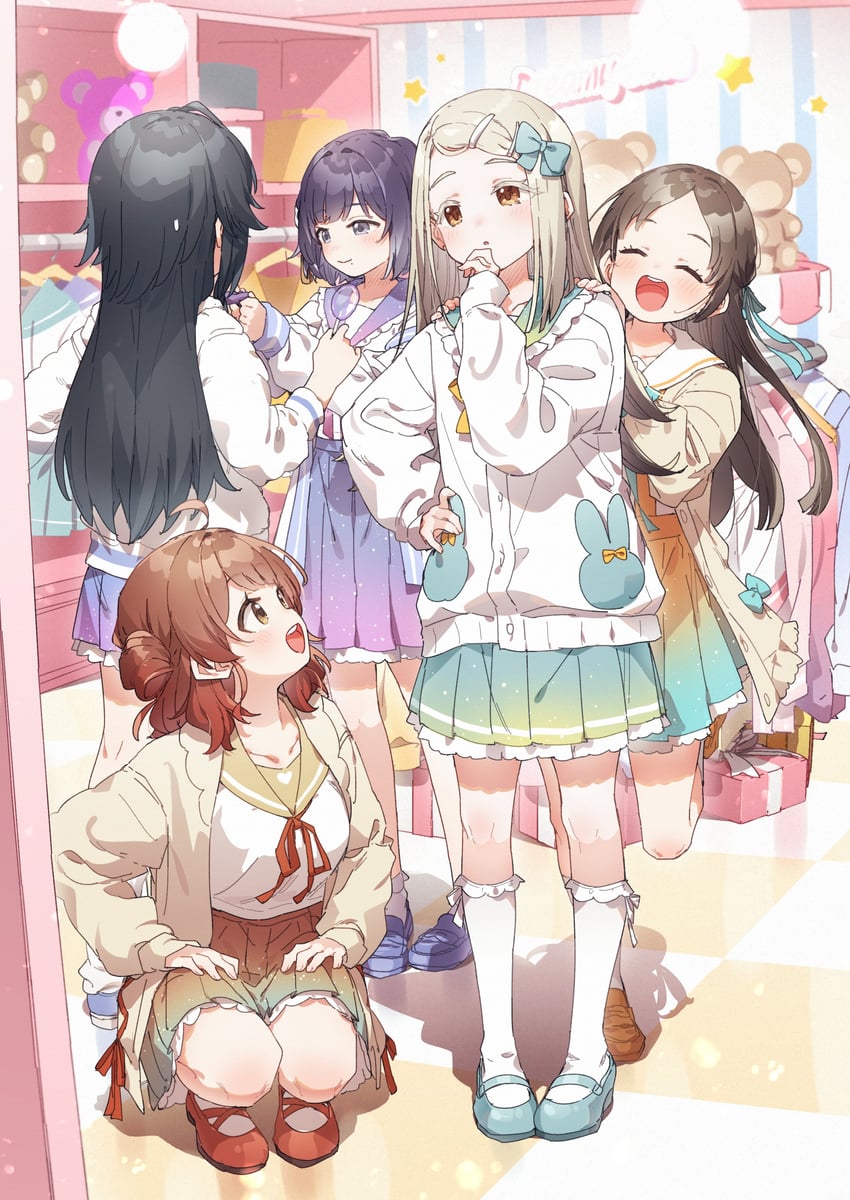 shinosawa hiro, hanami ume, tsukimura temari, kuramoto china, and hataya misuzu (idolmaster and 1 more) drawn by yukie_(kusaka_shi)