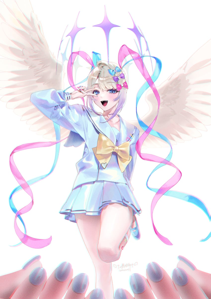 chouzetsusaikawa tenshi-chan and ame-chan (needy girl overdose) drawn by baekryang