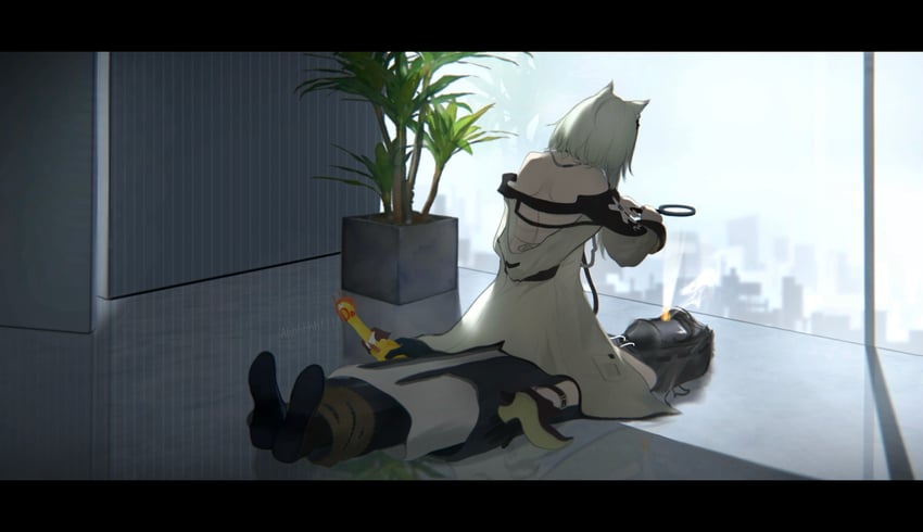 doctor and kal'tsit (arknights) drawn by mebe_(teadia_violet)