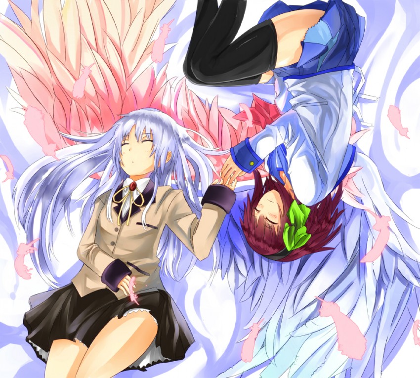 tachibana kanade and nakamura yuri (angel beats!) drawn by djyui