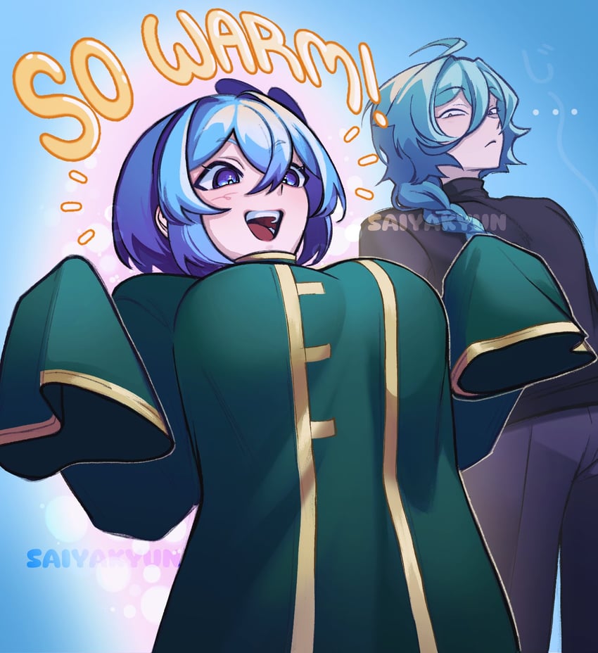 claire elford and ashe bradley (witch's heart) drawn by saiyakyun