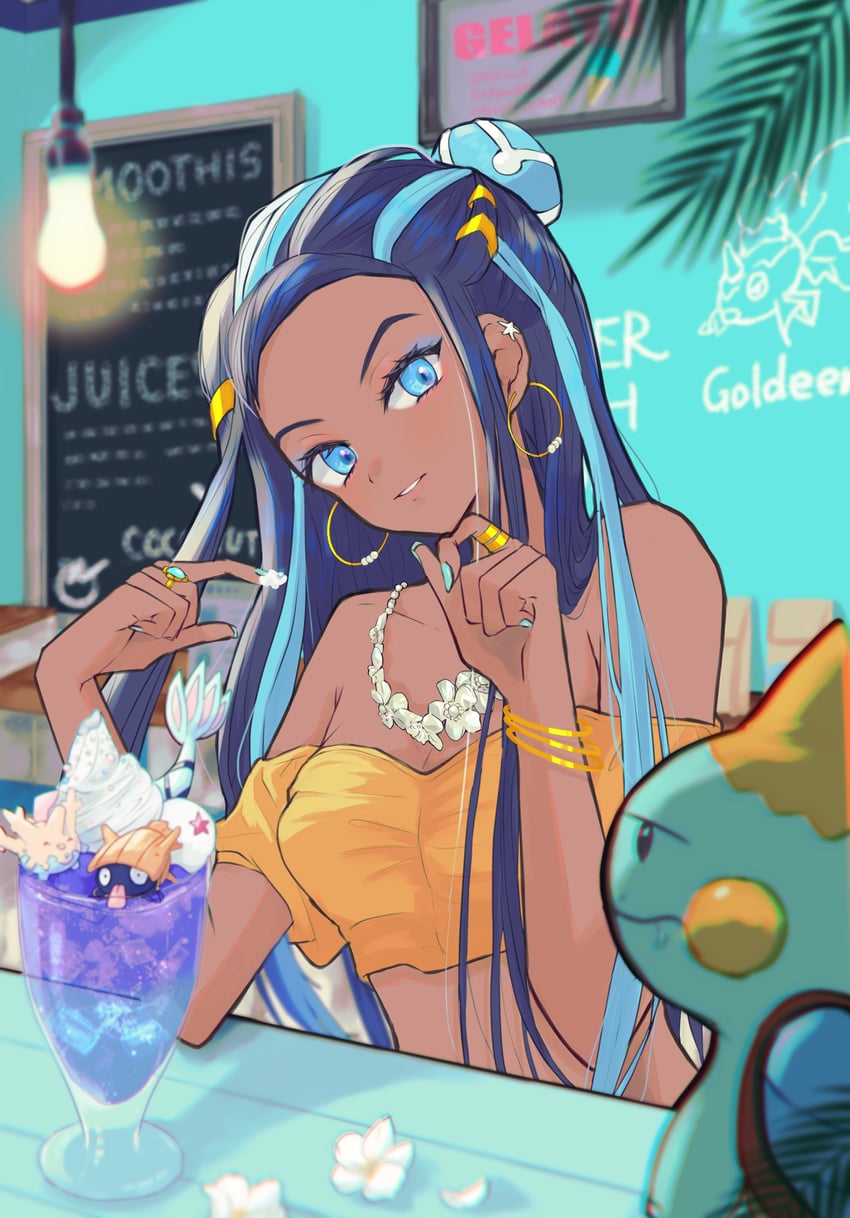 nessa, milotic, corsola, goldeen, shellder, and 1 more (pokemon and 1 more) drawn by demekin2333