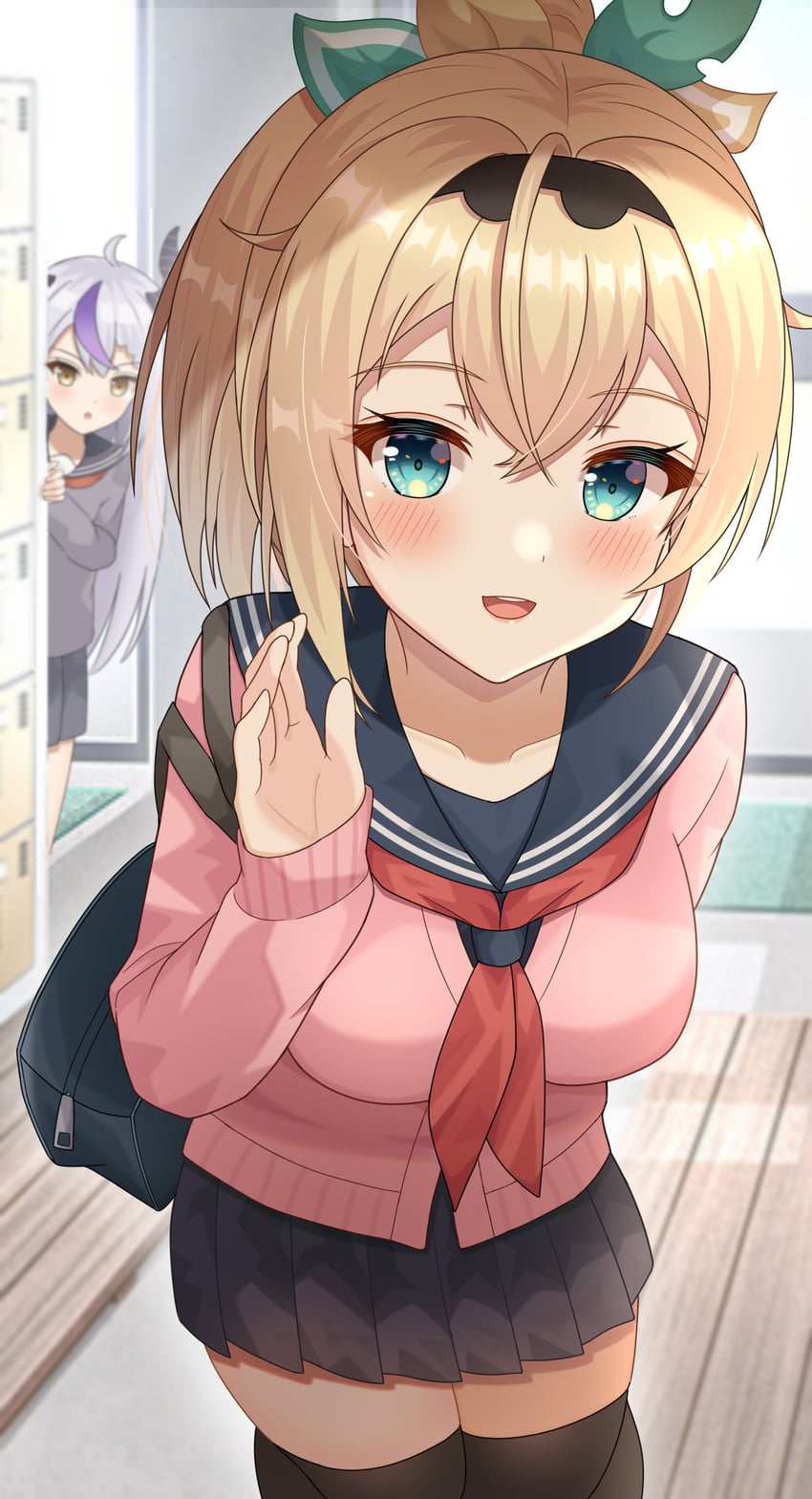 la+ darknesss and kazama iroha (hololive) drawn by hisui_(user_zvkr2432)