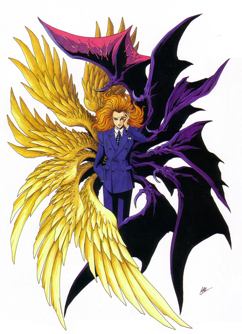 lucifer and louis cypher (shin megami tensei and 1 more) drawn by kazuma_kaneko