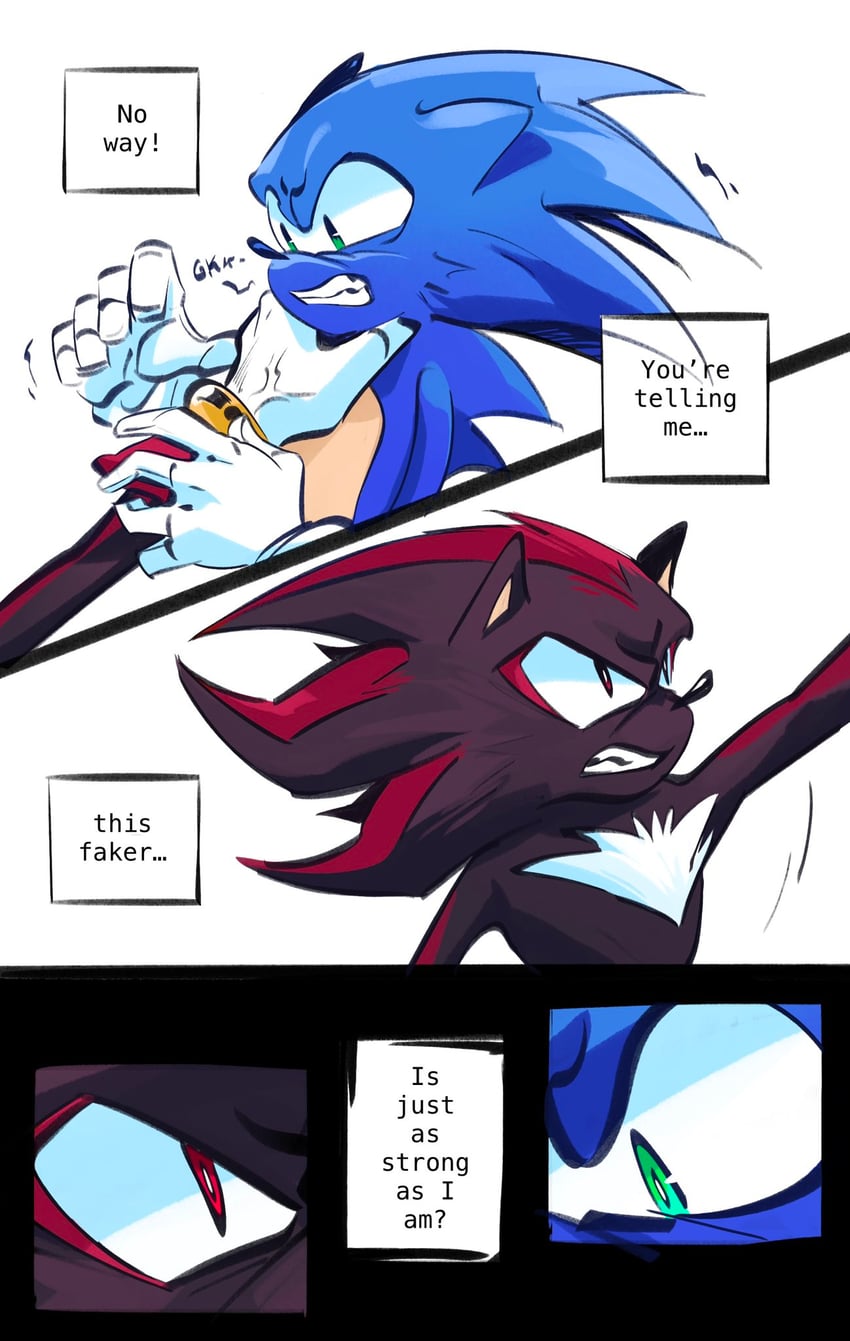 sonic the hedgehog and shadow the hedgehog (sonic and 1 more) drawn by daniartonline