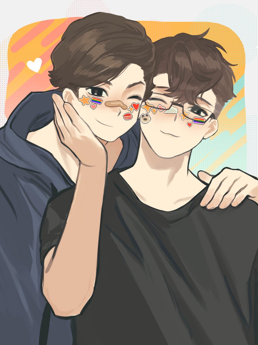 antfrost and velvetiscake (real life and 1 more) drawn by yimeng
