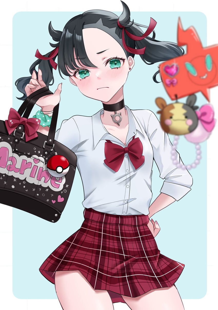 marnie, rotom, rotom phone, morpeko, ditto, and 1 more (pokemon and 1 more) drawn by shirocat_0121