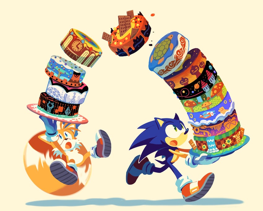 sonic the hedgehog and tails (sonic and 14 more) drawn by nathalie_fourdraine