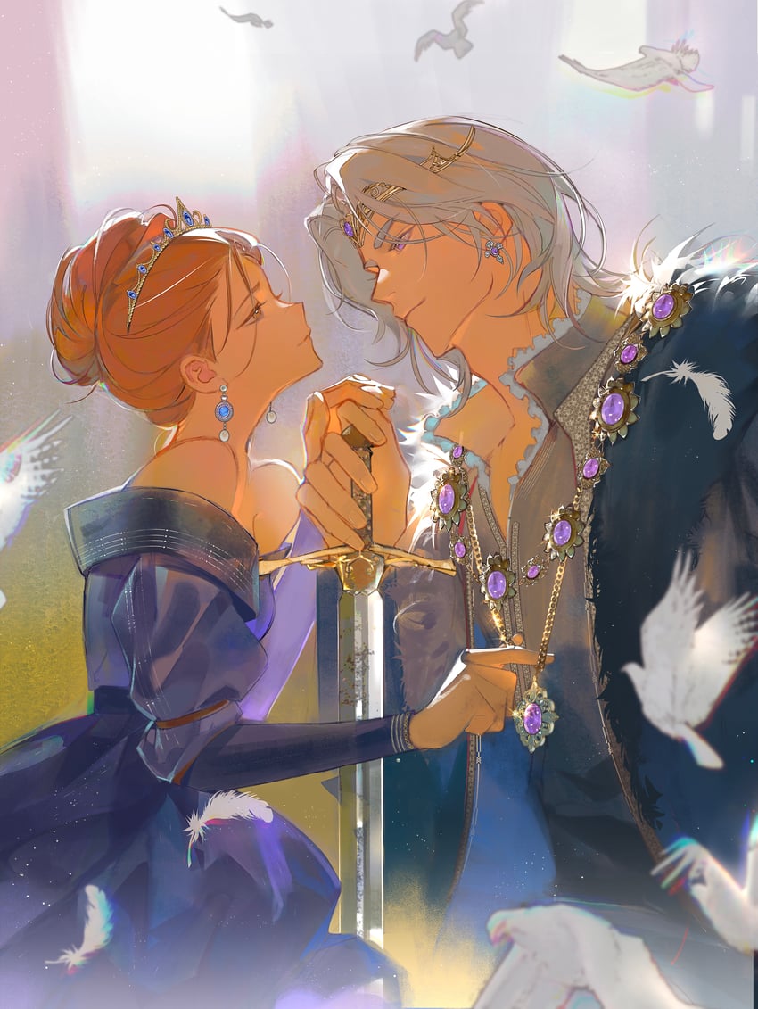 protagonist and charlie su (light and night love) drawn by denpa0304
