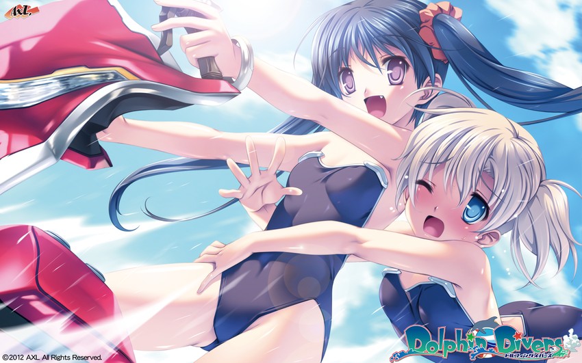 yashio riho and nangou tsukimi (dolphin divers) drawn by senomoto_hisashi
