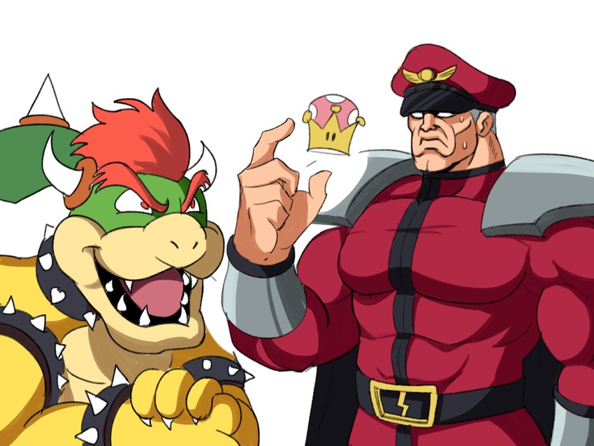 bowser and m. bison (street fighter and 4 more) drawn by tina_fate