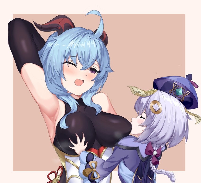 ganyu and qiqi (genshin impact) drawn by mz_(yeye_ai_chipao_mian)